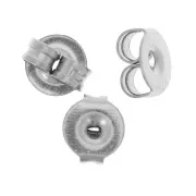 Poussoirs/Poussettes/Papillons pour clou d'oreille en acier inox x10