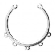 Intercalaire 5 anneaux à personnaliser 34x32 mm Placage Argent fin vieilli x1|raw }}