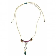 Pendentif intercalaire tête taureau crâne de buffle ethnique 21 mm Doré à l'or fin x1