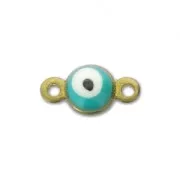 Mini intercalaire porte bonheur oeil en résine époxy 9x5 mm Turquoise x1