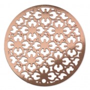 Pendentif teinté laser cut rond 30 mm doré rose x1