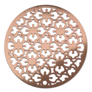 Pendentif teinté laser cut rond 30 mm doré rose x1
