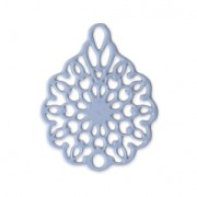 Pendentif ajouré teinté laser cut fleur 16x12 mm Baby Bleu x1|raw }}