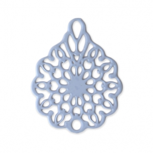 Pendentif ajouré teinté laser cut fleur 16x12 mm Baby Bleu x1