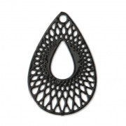 Pendentif ajouré teinté laser cut goutte 19x12 mm Noir x1|raw }}