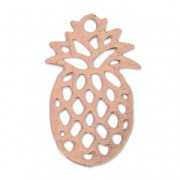 Breloque teintée ajourée laser cut ananas 15x9 mm doré rose x1