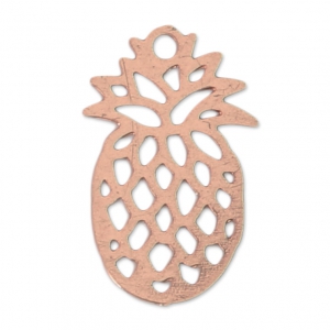 Breloque teintée ajourée laser cut ananas 15x9 mm doré rose x1