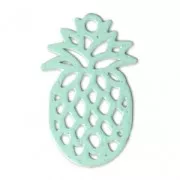 Breloque teintée ajourée laser cut ananas 15x9 mm Mint x1