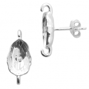 Clous d'oreilles avec serti pour Scarab Bead 5728 en Argent 925 x2
