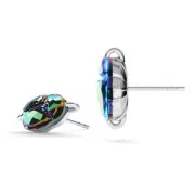 Clous d'oreilles avec serti pour Scarab Bead 5728 en Argent 925 x2