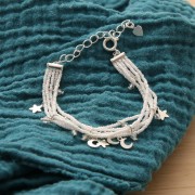 Embout pour tissage de perles rocailles & Delica Miyuki 7 mm argenté x1