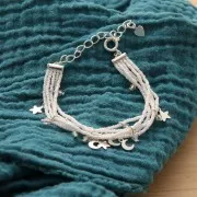 Embout pour tissage de perles rocailles & Delica Miyuki 7 mm argenté x1