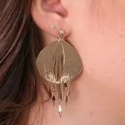 Breloque losange 12x3 mm pour fabrication de bijoux DIY doré x4