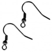 Crochets d'oreilles en métal 18.5 mm Noir x2|raw }}