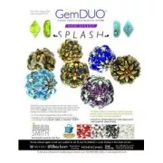 Perles en verre Gemduo 2 trous 8x5 mm Opaque Grey Gold Splash x10g