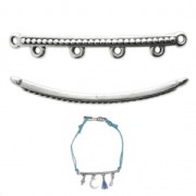 Intercalaire effet clouté 4 anneaux 41x5.5 mmm argenté vieilli x1