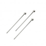 Clous tête boule 25x0.7 mm - Fabrication Européenne - Placage Argent fin vieilli X25