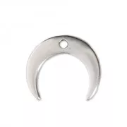 Breloque demi-lune pour la création de bijoux DIY 13x11 mm Placage Argent fin vieilli x1