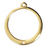 Pendentif pour boucles d'oreilles rond avec un trou 24x22 mm Doré à l'or fin x1|raw }}