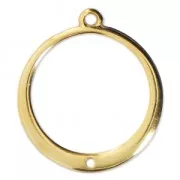 Pendentif pour boucles d'oreilles rond avec un trou 24x22 mm Doré à l'or fin x1