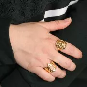 Bague ajustable pour femme fleur de lotus 19 mm Doré à l'or fin x1