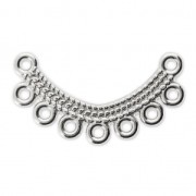 Intercalaire boucles d'oreilles ou collier 7 anneaux 26x7 mm Placage Argent fin vieilli x1