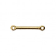 Intercalaire barre 2 anneaux 18x3 mm Doré à l'or fin x1|raw }}