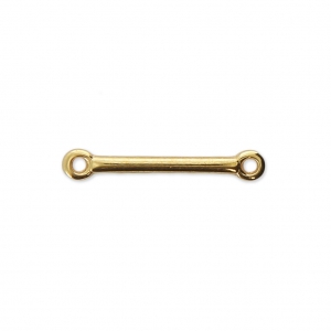 Intercalaire barre 2 anneaux 18x3 mm Doré à l'or fin x1