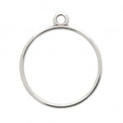 Pendentif / Anneau de montage et de tissage rond 29x25 mm Placage Argent fin vieilli x1|raw }}