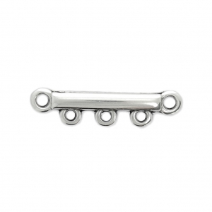 Intercalaire courbé 3 anneaux à personnaliser 26x6 mm Placage Argent fin vieilli x4
