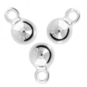Breloques boules 7x11 mm - Placage Argent fin vieilli x4
