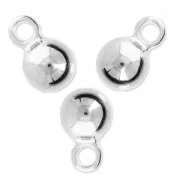 Breloques boules 7x11 mm - Placage Argent fin vieilli x4