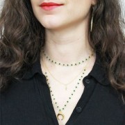 Breloque corne demi lune motif ethnique 15x18 mm doré rose x1