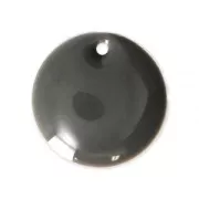 Sequins ronds en métal et résine époxy 16 mm Gris Moyen x6