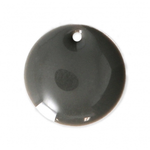 Sequins ronds en métal et résine époxy 16 mm Gris Moyen x6