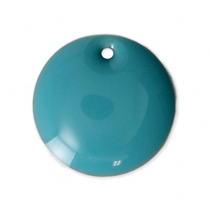 Sequins ronds en métal et résine époxy 16 mm Green Turquoise x6