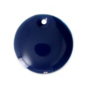 Sequins ronds en métal et résine époxy 16 mm Bleu Nuit x6