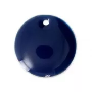 Sequins ronds en métal et résine époxy 16 mm Bleu Nuit x6