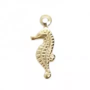Breloque fine Hippocampe 13x5 mm en Gold filled (Or laminé)  x1
