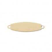 Intercalaire fin Plaque ovale 2 anneaux 22x6 mm - Gold filled (or laminé)  x1