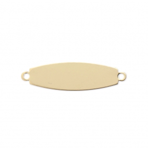 Intercalaire fin Plaque ovale 2 anneaux 22x6 mm - Gold filled (or laminé)  x1