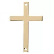 Intercalaire fin Croix 2 trous 33xx21 mm - Gold filled (or laminé)  x1
