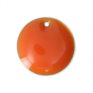 Sequins ronds en métal et résine époxy 12 mm Orange x8