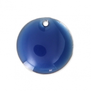 Sequins ronds en métal et résine époxy 12 mm Bleu Electrique x8