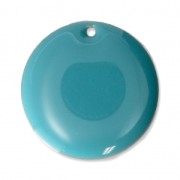 Sequins ronds en métal et résine époxy 20 mm Green Turquoise x5