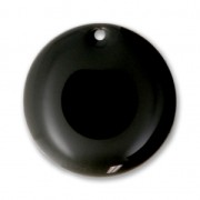 Sequins ronds en métal et résine époxy 20 mm Noir x5