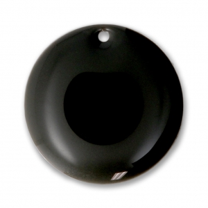 Sequins ronds en métal et résine époxy 20 mm Noir x5