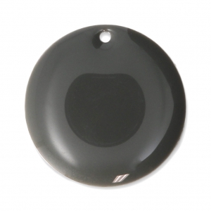 Sequins ronds en métal et résine époxy 20 mm Gris Moyen x5