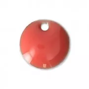 Sequins ronds en métal et résine époxy 8 mm Rose Corail x10