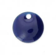 Sequins ronds en métal et résine époxy 8 mm Bleu Nuit x10